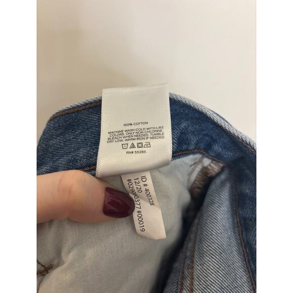 Express Dad Jeans Womens 8 Regular High Rise Cropped Medium Blue Distressed - Picture 5 of 5